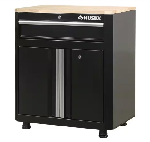 Husky 24-Gauge Steel 1-Drawer 2-Door Garage Base Cabinet, 28 in. W x 32.8 in. H x 18.3 in. D - Lot 47