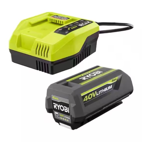 RYOBI 40V Lithium-Ion 4.0 Ah Battery and Fast Charger Kit - Lot 69