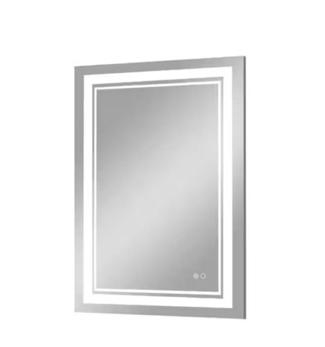 KeonJinn 24 in. W x 32 in. H Rectangular Frameless Anti-Fog LED Wall Mount Bathroom Vanity Mirror Dimmable Super Bright - Lot 809