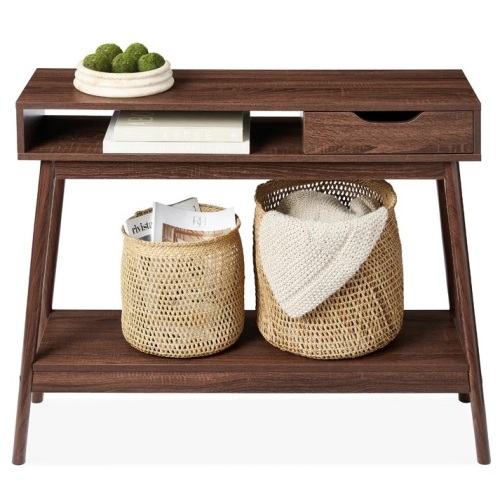 Mid-Century Modern Hallway Console Table w/ Cubby, Drawer - Lot 5417