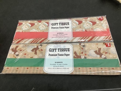 Box of Christmas Tissue Paper 24pc - Lot 5479