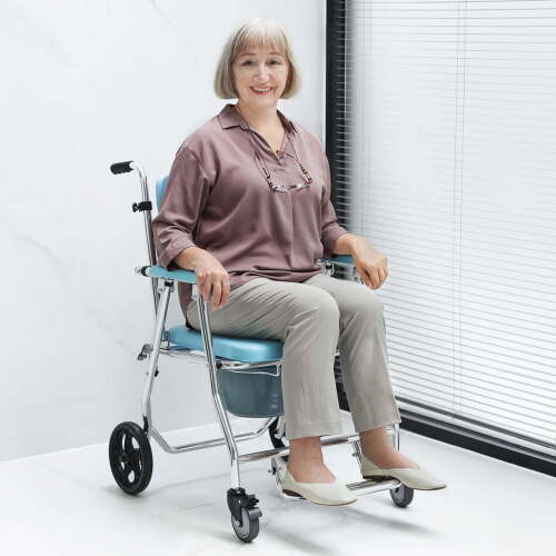 OasisSPace Folding Shower Commode Wheelchair - Lot 5526