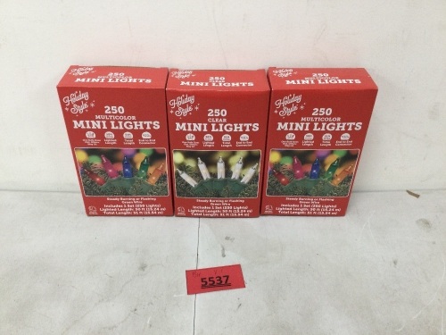 Holiday Style 250 Multicolor Mini Lights, 3 Pack - Lot 5537