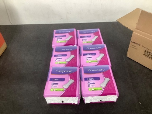 Box of Composure Liners For Women 6ct - Lot 5571