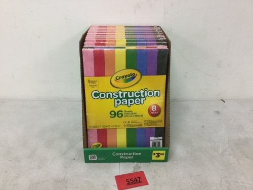 Crayola Construction Paper, 96-Sheets 8-Colors (Set of 12) - Lot 5547