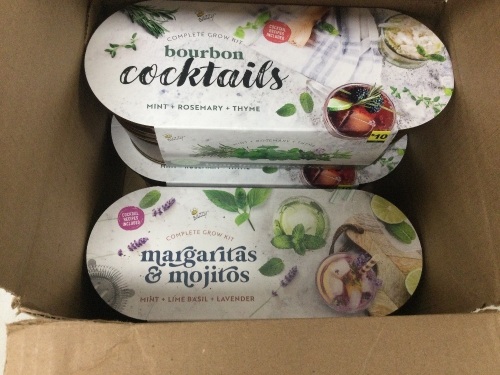 BUZZY Seeds Margarita & Mojito, Bourbon Cocktails Windowsill Garden Grow Kit, 4-Pack - Lot 5587