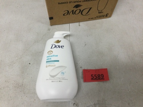 Dove Body Wash with Pump Sensitive Skin Hypoallergenic, 30.6 oz, 3-Pack - Lot 5589