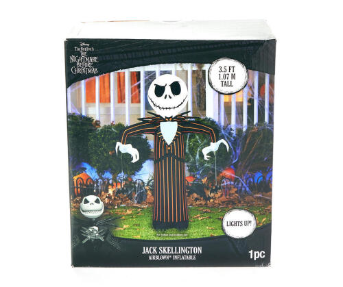 The Nightmare Before Christmas 3.5' Airblown Inflatable LED Jack Skellington - Lot 5300