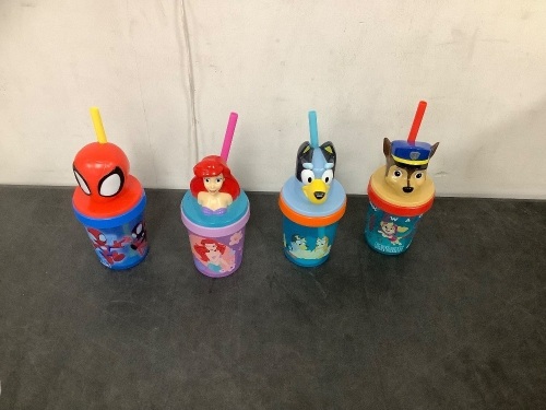 Kids Drinking Cups with Straw, 12-Pack - Lot 5717