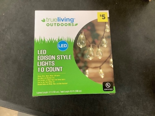 True Living Outdoors LED Edison Style lights, 10 Count (Set of 6) - Lot 5722