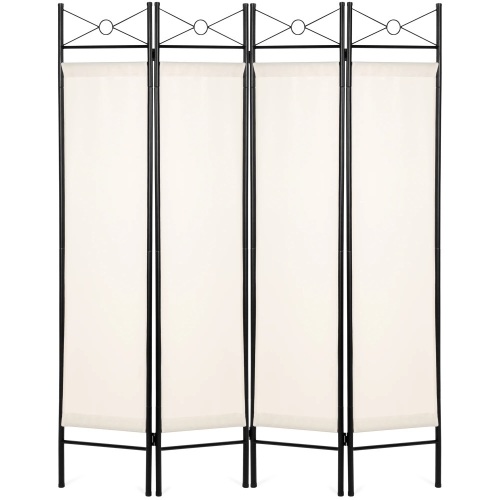 6ft 4-Panel Folding Privacy Screen Room Divider Decoration Accent w/ Steel Frame - Lot 5426