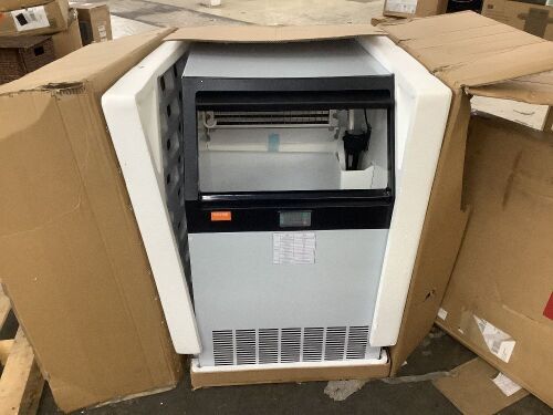 VEVOR Freestanding Commercial Ice Maker, 265lbs/24H, 88lbs Storage Capacity, LED Digital Display - Top Dented Slightly & Keeps Lid from Opening Easily - Lot 29
