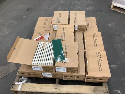 (17) Cases Daltile Mythology Titan Wave Crest Ceramic Tile, Glossy Cyclade, 142 Sq Ft Total  - Lot 33