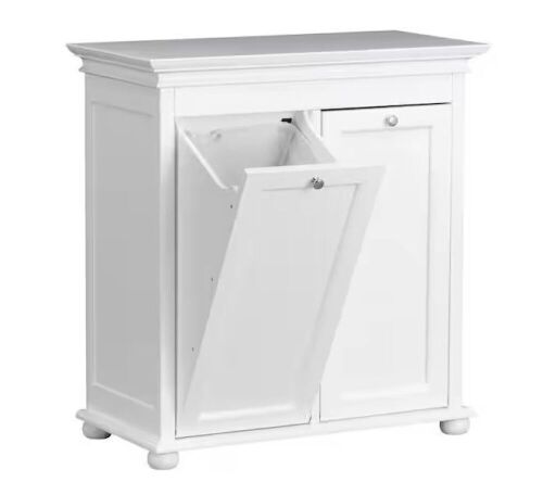 Hampton Harbor 26 in. Double Tilt-Out Hamper in White - Lot 109