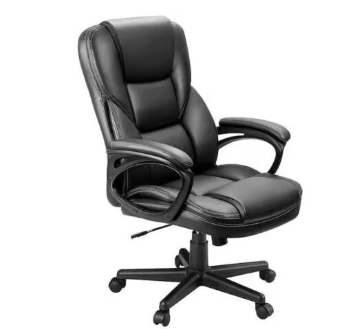LACOO Big and Tall Black Leather High Back Executive Chair with Swivel Seat - Lot 178