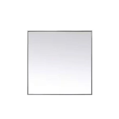 Timeless Home 30 in. W x 30 in. H x Modern Metal Framed Square Silver Mirror - Lot 186