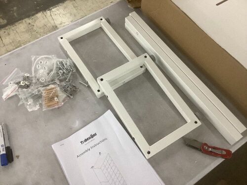 TRIBESIGNS 55.11 in. White Wood 8 Shelves Cube Bookcase with Adjustable Shelves - Lot 189