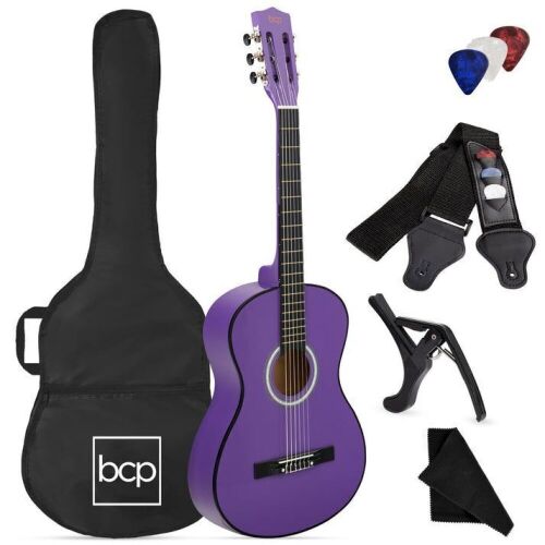 Beginner Acoustic Guitar Set w/ Case, Strap, Strings - 38in - Lot 194