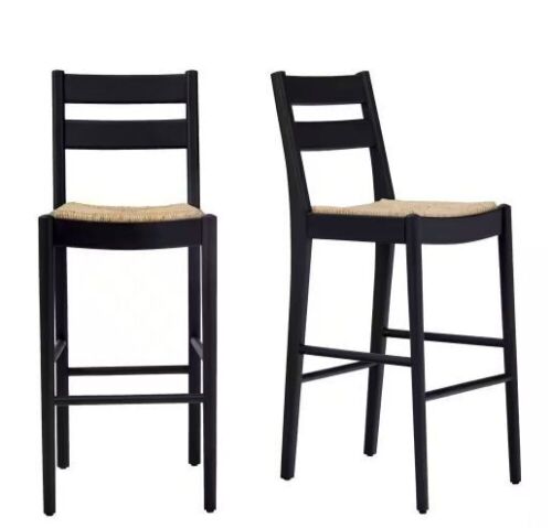 Home Decorators Collection 30.8 in. Hamlin Natural Woven Bar Stools, Set of 2 - Lot 275