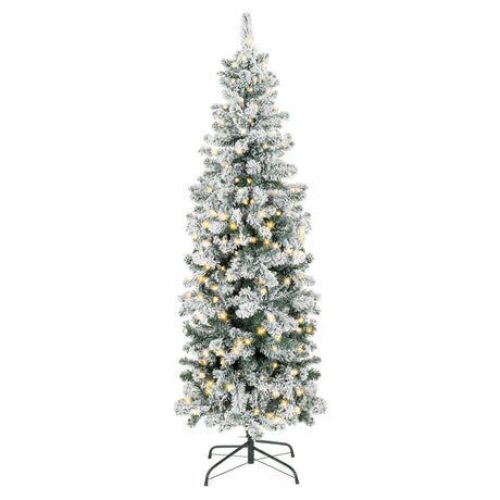 6' Pre-Lit Snow Flocked Artificial Pencil Christmas Tree - Lot 299