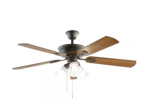 Hampton Bay Glendale III 52 in. LED Indoor Oil Rubbed Bronze Ceiling Fan with Light and Pull Chains - Lot 483