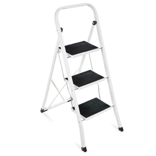 3-Step Portable Folding Step Ladder w/ Non-Slip Feet, 330lb Capacity - Lot 681