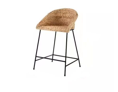 StyleWell 24 in. Natural Woven Hyacinth Counter Stool with Low Back - Lot 753