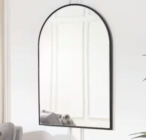 Home Decorators Collection Medium Arched Black Classic Accent Mirror, 35 in. H x 24 in. W - Lot 760
