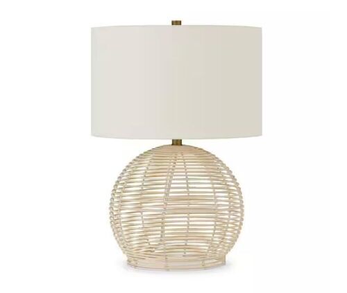 Meyer&Cross Bryn 21.5 in. Brown Rattan Table Lamp - Lot 788