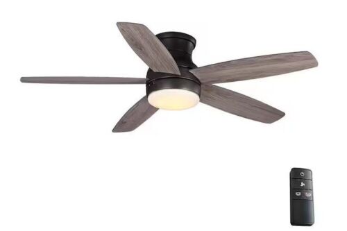 Home Decorators Collection Ashby Park 52 in. White Color Changing Integrated LED Bronze Ceiling Fan with Light Kit and Remote Control - Lot 793