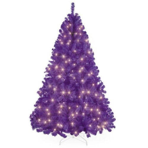 7.5' Pre-Lit Artificial Purple Christmas Tree w/ Incandescent Lights - Lot 877