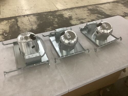 Lot of (3) Progress Lighting 6 in. Steel Recessed Non-IC New Construction Housing Can for 6 in. Trim for Sloped Ceiling - Lot 882
