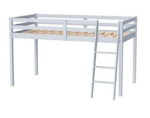 VINGLI 47'' Tall Junior Low Wood Loft Bed with Stairs Full Size - Lot 92