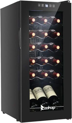 18 Bottle Compressor Wine Cooler Refrigerator w/Adjustable Temperature - Lot 80