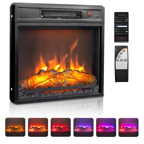 ROVSUN 18'' 1400W 120V Electric Fireplace Inserts with APP & Remote  - Lot 604