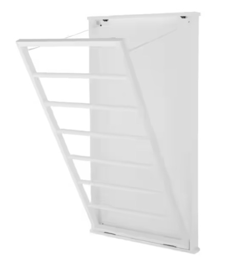 StyleWell 42 in. H x 24 in. W x 2 in. D White Wood Collapsible Laundry Wall Rack - Lot 609