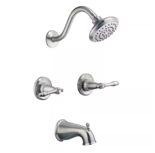 Design House Oakmont 2-Handle 1-Spray Tub and Shower Faucet in Satin Nickel - Lot 851