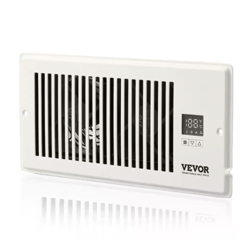 VEVOR Register Booster Fan, Fits 4 in. x 10 in. Register Holes for Heating Cooling Smart Vent, White - Lot 857