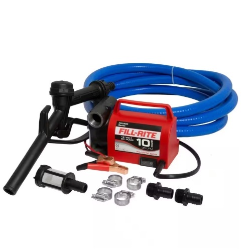 FILL-RITE 12-Volt 1/5 HP 10 GPM Portable Fuel Transfer Pump with Standard Accessories - Lot 101