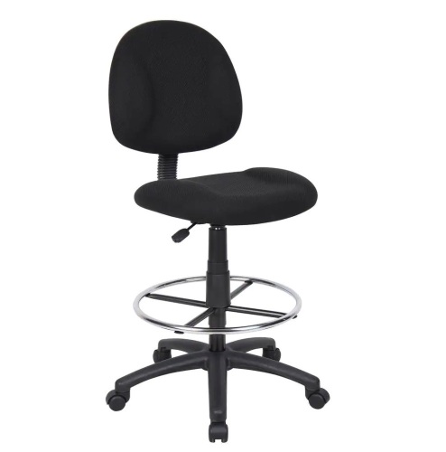 Black Fabric Armless Drafting Chair with Seat Height Adjustment - Lot 250