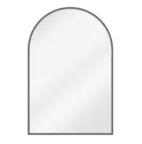 24 in. W x 36 in. H Arched Black Aluminum Alloy Framed Wall Mirror - Lot 253