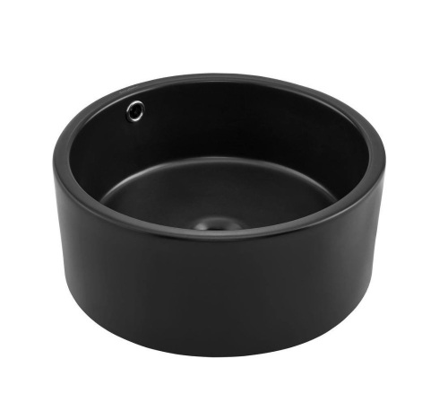 Swiss Madison Monaco Round Ceramic Round Vessel Sink in Matte Black - Lot 314