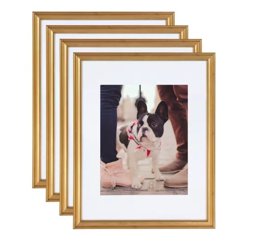 Kate and Laurel Adlynn 11 in. x 14 in. matted to 8 in. x 10 in. Gold Picture Frames, Set of 4 - Lot 329