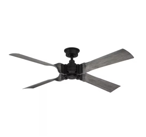 Hampton Bay Fortra 56 in. Matte Black Indoor Ceiling Fan with Remote Control - Lot 453