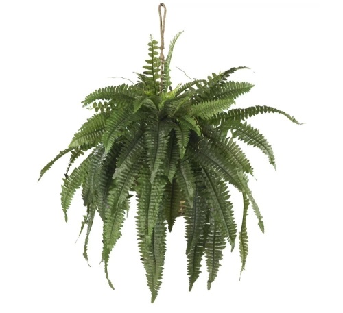 Nearly Natural Large Artificial Boston Fern Hanging Basket - Lot 630