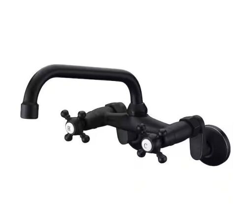 SUMERAIN Classical Double Handles Wall Mount Standard Kitchen Faucet in Oil Rubbed Bronze - Lot 844