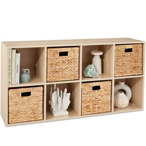 8-Cube Bookshelf, 11in Storage Display w/ Removable Panels, Customizable - Lot 125