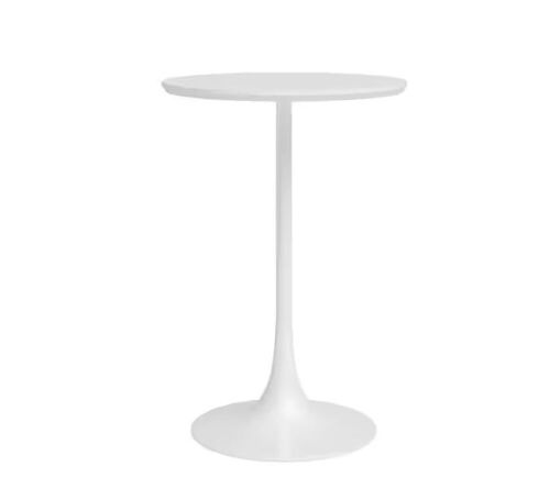 Jamesdar Kurv Cafe 24 in. Round White Counter Height Table with Metal Frame - Lot 128