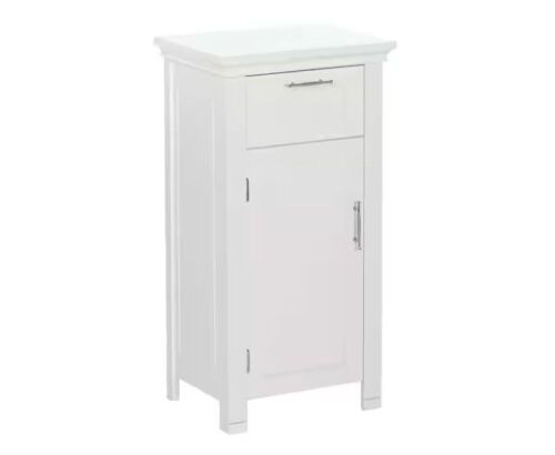 RiverRidge Home Somerset 16 in. W x 30 in. H x 12 in. D White Linen Cabinet with Bathroom and Laundry Storage, Drawer and Shelf - Lot 427