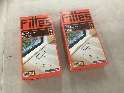 Lot of (9) FITTES Flush Floor Vent (Lite) 4 in. x 10 in. Black - Lot 507